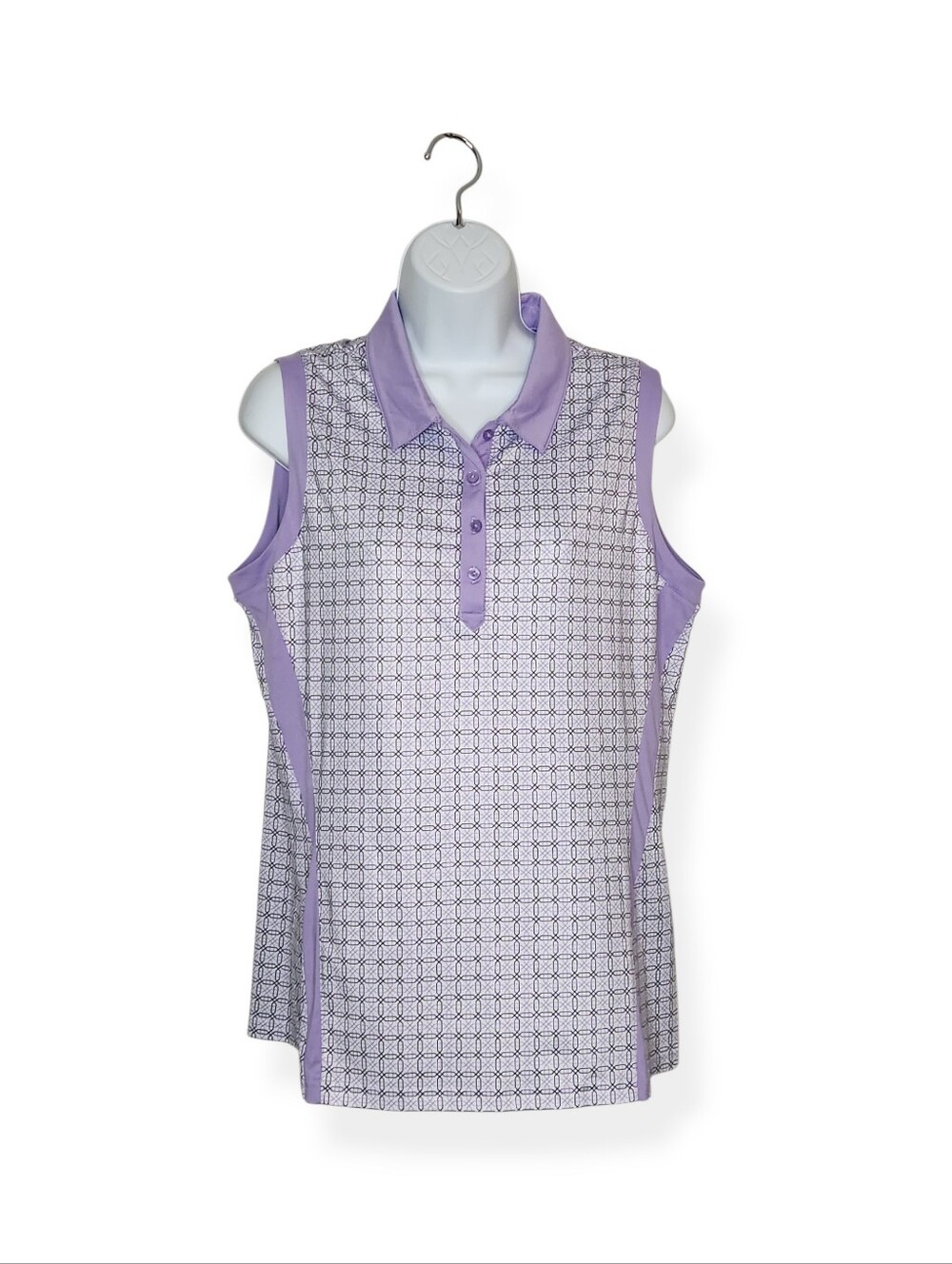 Levelwear Lavender Sleeveless Quarter Zip Polo Tank Top Women's Size Large